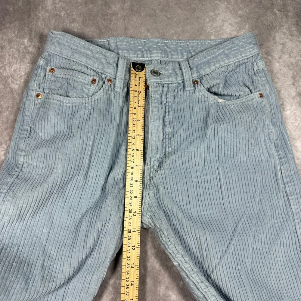 Levis 505 Regular Fit Corduroy Pants Mens 32x30 Light Blue Straight Leg Casual